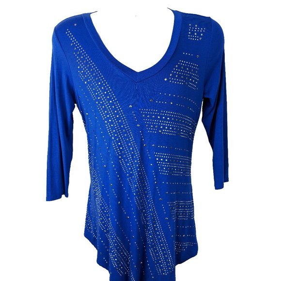 "ONLY NINE"  Flowing Royal Blue With Silver Studs - Picture 3 of 8